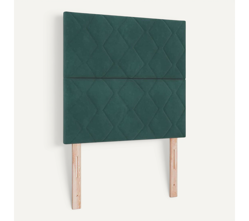 Tête De Lit Montage Mural Géométrique Vert Foncé 90 Cm Velours