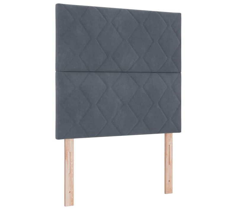 Tête De Lit Montage Mural Géométrique Gris Foncé 100 Cm Velours