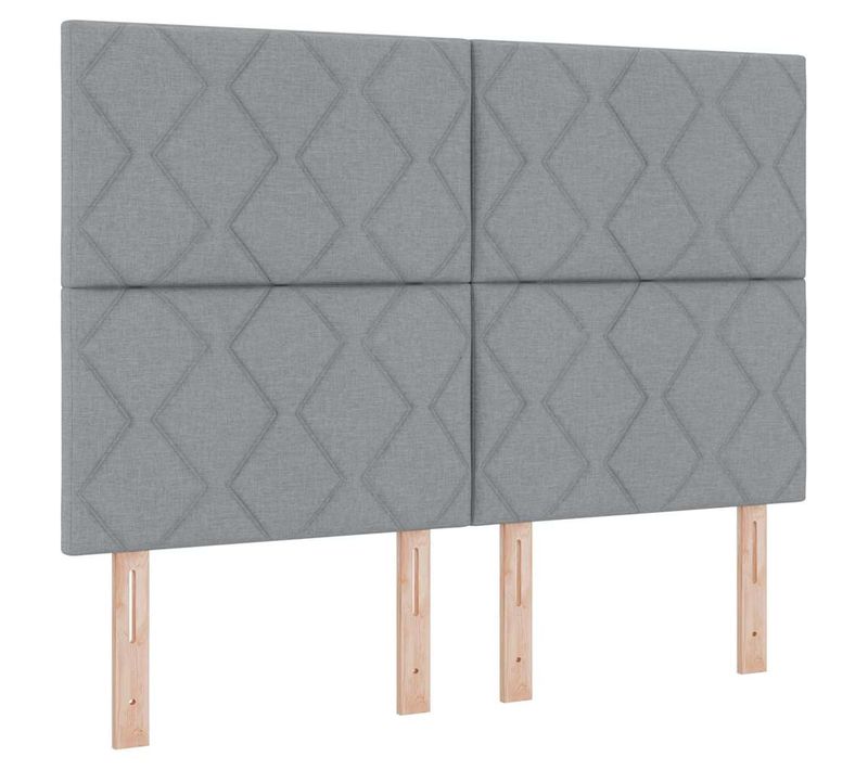 Tête De Lit En Tissu Géométrique Gris Clair 140 Cm Tissu