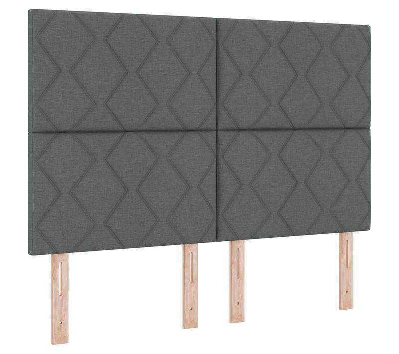 Tête De Lit En Tissu Géométrique Gris Foncé 140 Cm Tissu