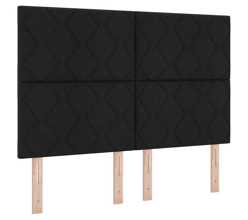 Tête De Lit En Tissu Géométrique Noir 140 Cm Tissu