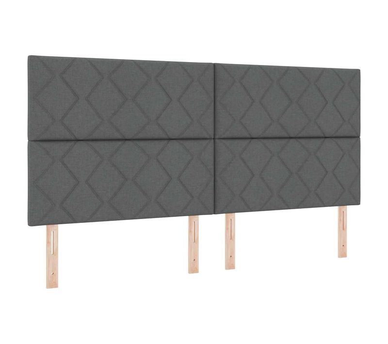 Tête De Lit En Tissu Géométrique Gris Foncé 200 Cm Tissu