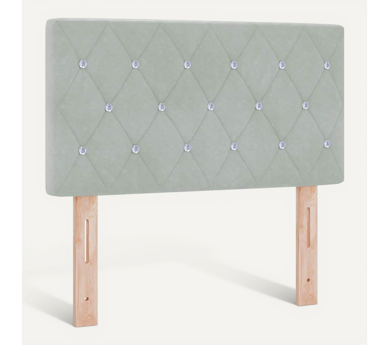Tête De Lit LED Argyle Gris Clair 80 Cm Velours