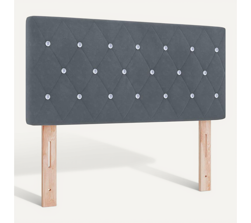 Tête De Lit LED Argyle Gris Foncé 90 Cm Velours