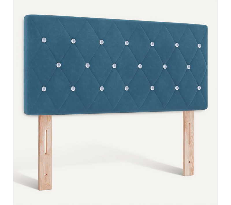 Tête De Lit LED Argyle Bleu Foncé 90 Cm Velours