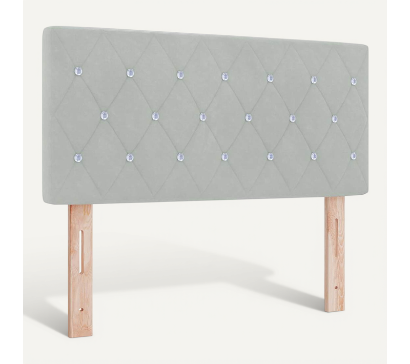 Tête De Lit LED Argyle Gris Clair 100 Cm Velours