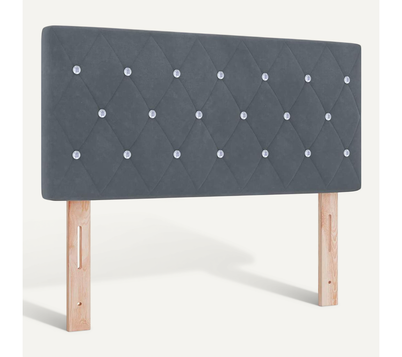 Tête De Lit LED Argyle Gris Foncé 100 Cm Velours