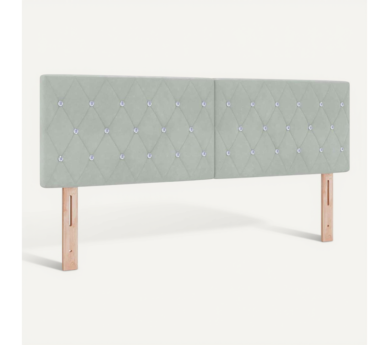 Tête De Lit LED Argyle Gris Clair 144 Cm Velours