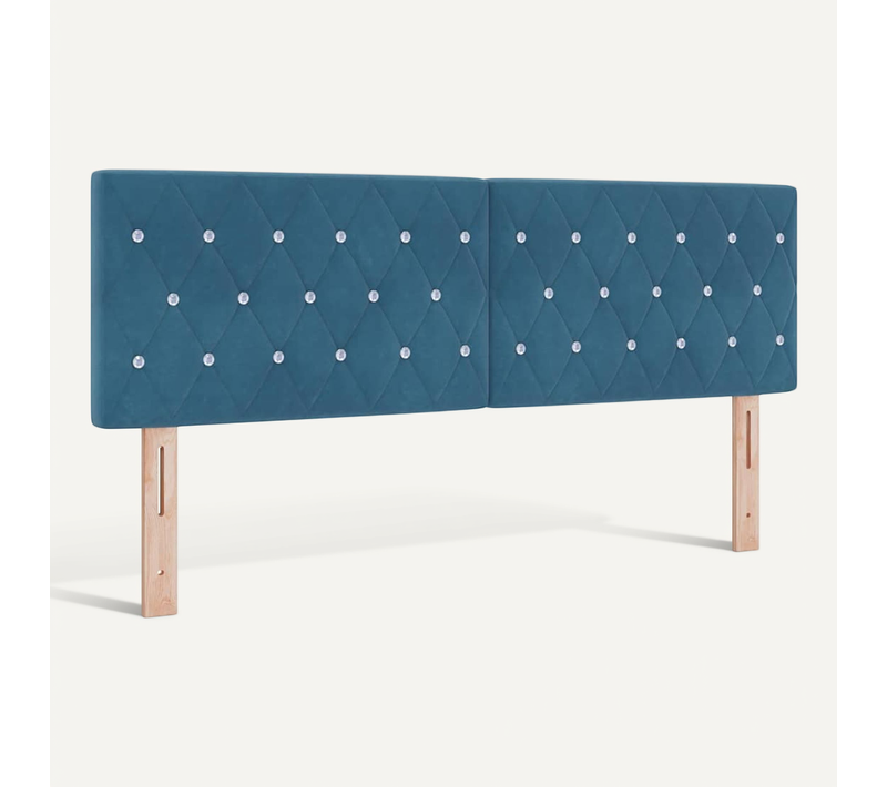 Tête De Lit LED Argyle Bleu Foncé 144 Cm Velours