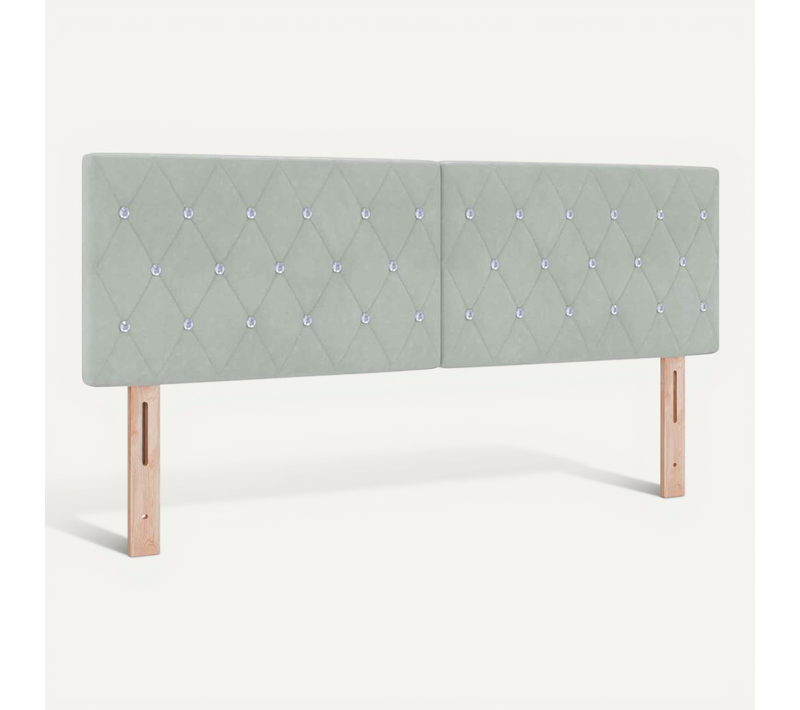 Tête De Lit LED Argyle Gris Clair 80 Cm Velours