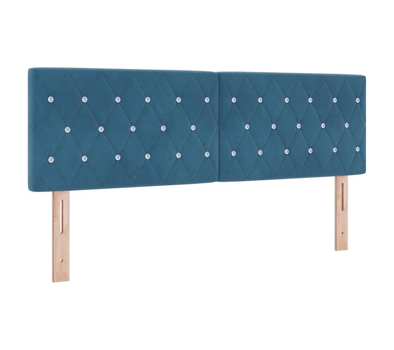Tête De Lit LED Argyle Bleu Foncé 80 Cm Velours