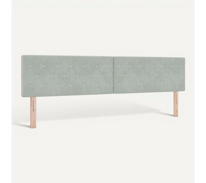 Tête De Lit LED Argyle Gris Clair 100 Cm Velours