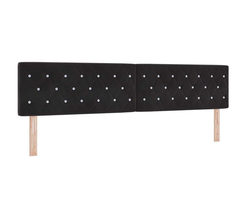 Tête De Lit LED Avec Des Lumières à LED Noir 200 Cm Velours