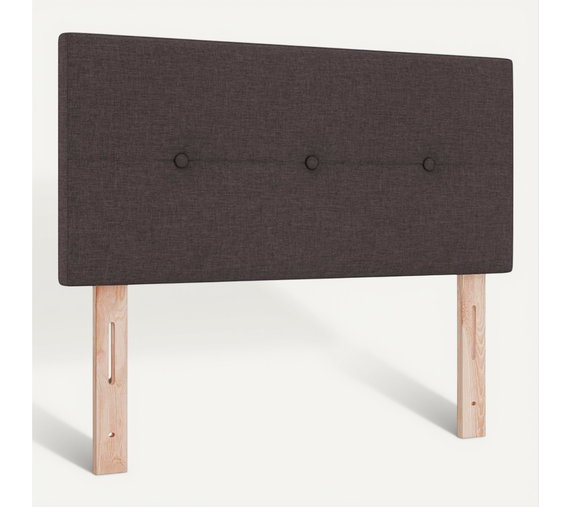 Tête De Lit LED Avec Tête De Lit Marron Foncé 90 Cm Tissu