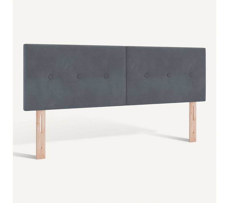 Tête De Lit Avec Des Lumières À LED Réglable Gris 80 Cm Velours