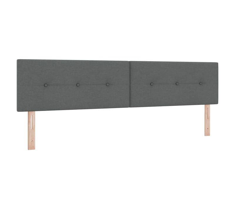 Tête De Lit LED Avec Des Lumières à LED Gris Foncé 200 Cm Tissu