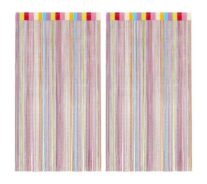Rideau En Fils 2 Pièces 140 X 250 Cm Multicolore