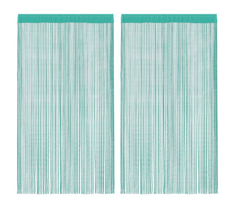 Rideau En Fils 2 Pièces 140 X 250 Cm Turquoise