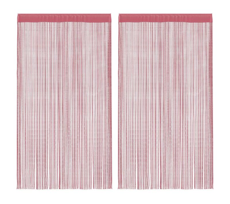 Rideau En Fils 2 Pièces 140 X 250 Cm Rose