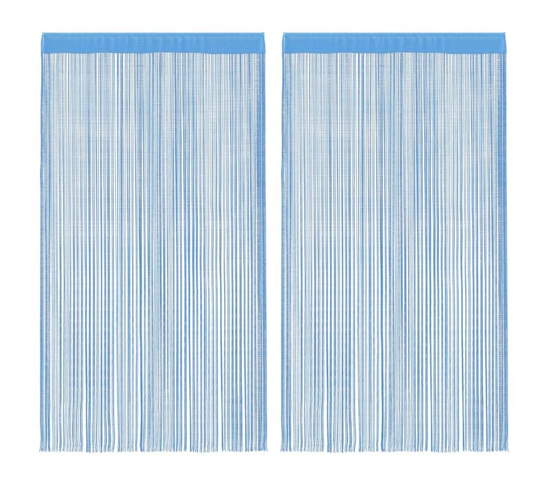 Rideau En Fils 2 Pièces 140 X 250 Cm Bleu Clair