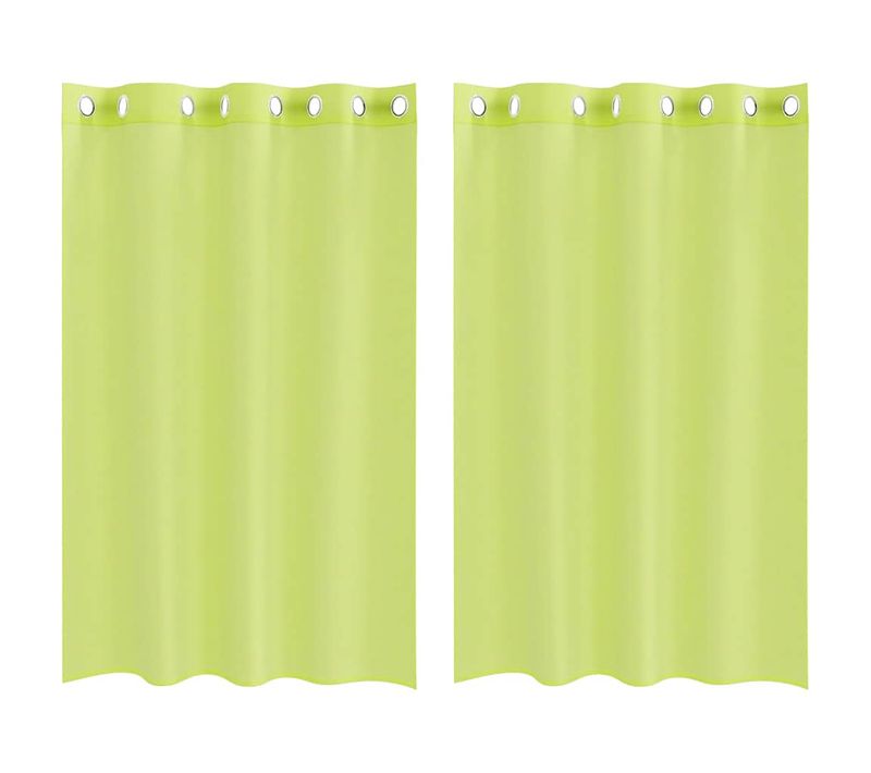Rideaux En Voile Avec Oeillets 2 Pièces Vert Pomme 140x175 Cm