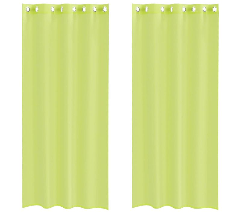 Rideaux En Voile Avec Oeillets 2 Pièces Vert Pomme 140x225 Cm