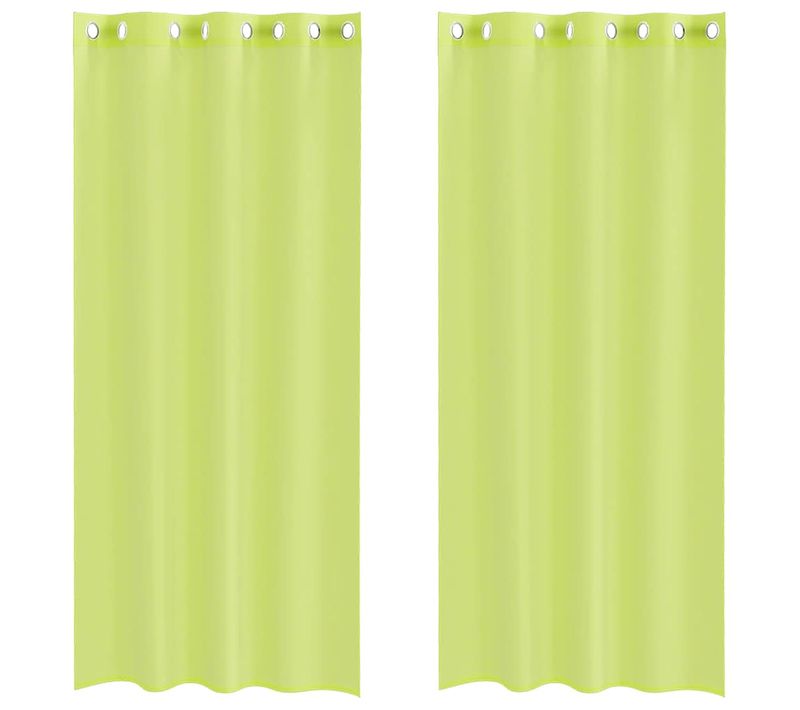 Rideaux En Voile Avec Oeillets 2 Pièces Vert Pomme 140x245 Cm