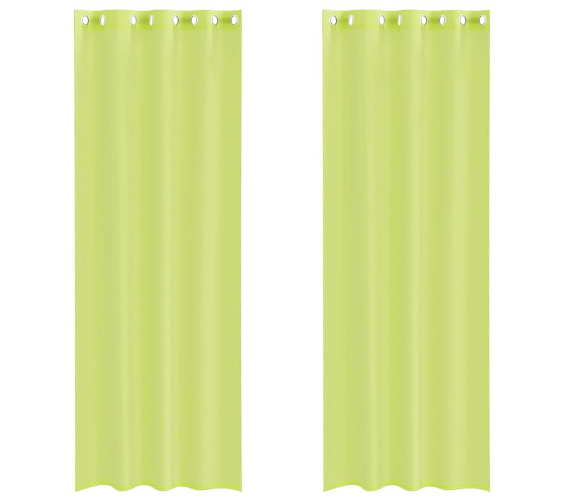 Rideaux En Voile Avec Oeillets 2 Pièces Vert Pomme 140x260 Cm