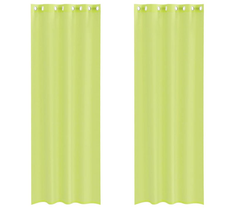 Rideaux En Voile Avec Oeillets 2 Pièces Vert Pomme 140x300 Cm