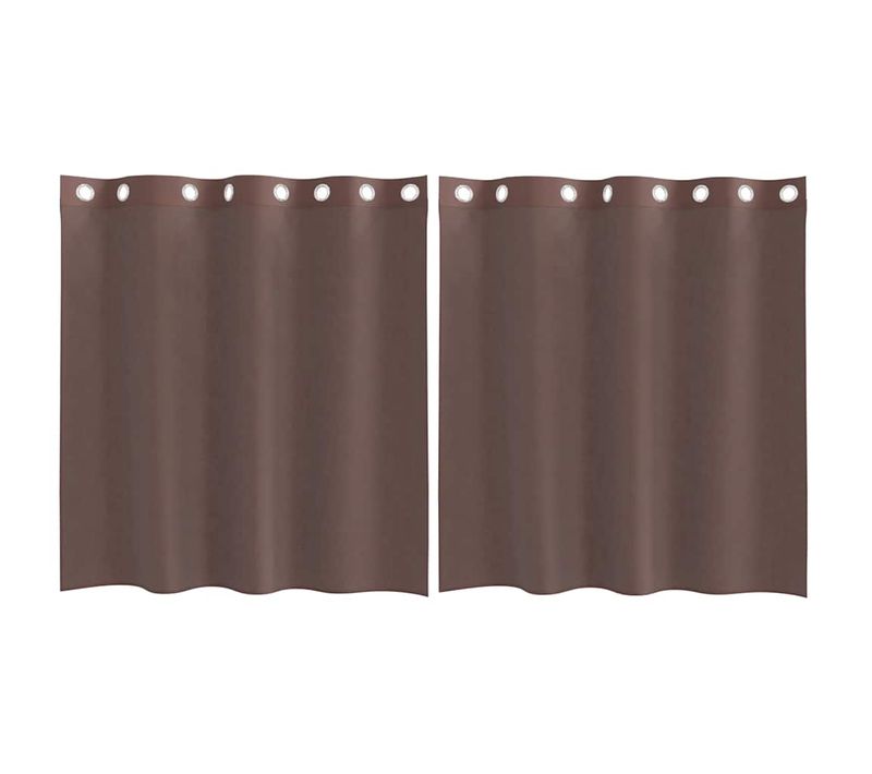 Rideaux En Voile Avec Oeillets 2 Pièces Marron 140x140 Cm