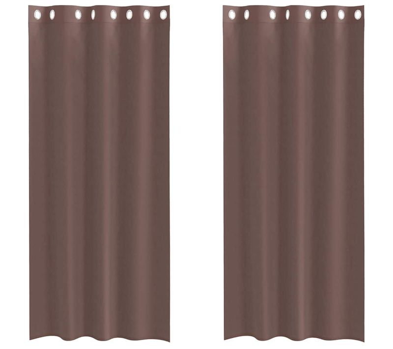 Rideaux En Voile Avec Oeillets 2 Pièces Marron 140x225 Cm