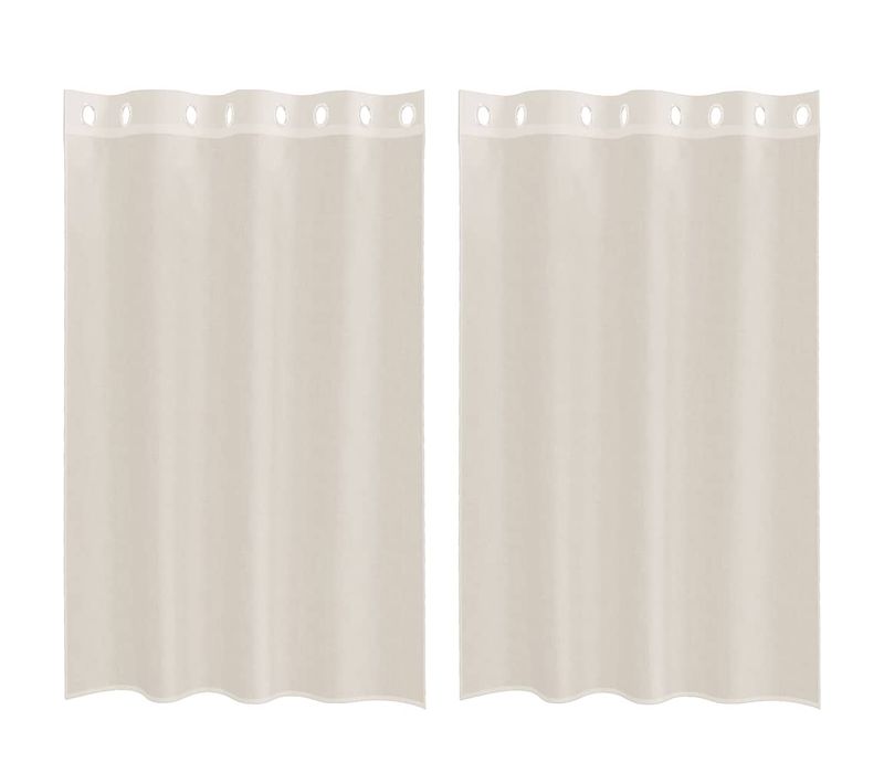 Rideaux En Voile Avec Oeillets 2 Pièces Crème 140x175 Cm