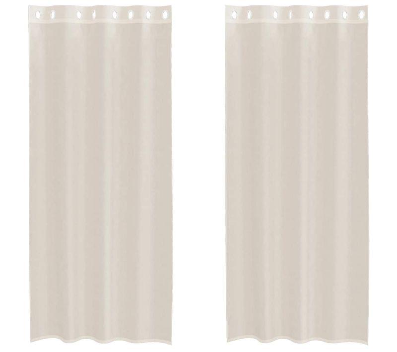 Rideaux En Voile Avec Oeillets 2 Pièces Crème 140x225 Cm