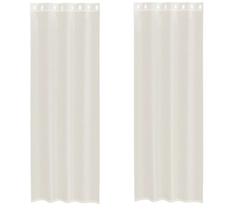 Rideaux En Voile Avec Oeillets 2 Pièces Crème 140x300 Cm