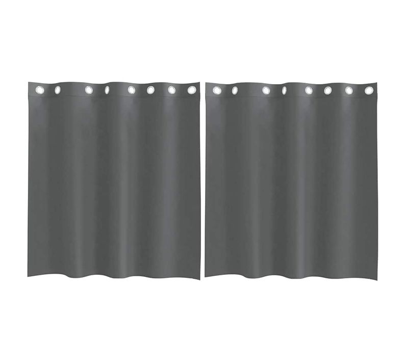 Rideaux En Voile Avec Oeillets 2 Pièces Gris Foncé 140x140 Cm