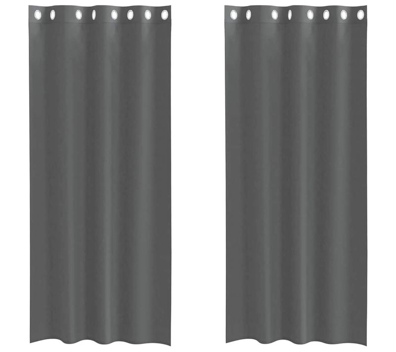 Rideaux En Voile Avec Oeillets 2 Pièces Gris Foncé 140x225 Cm