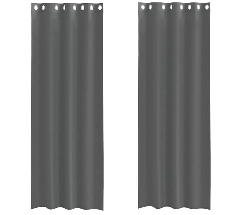 Rideaux En Voile Avec Oeillets 2 Pièces Gris Foncé 140x260 Cm