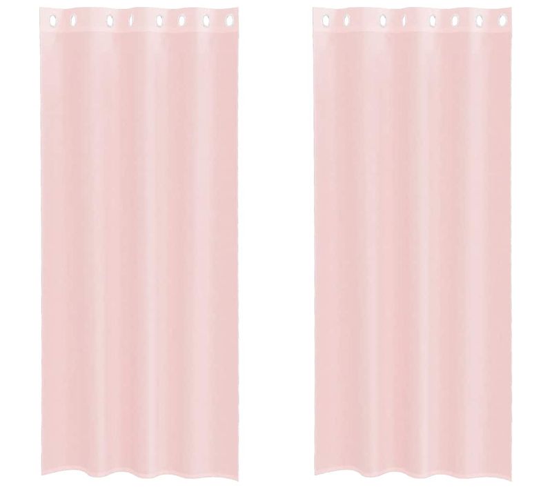 Rideaux En Voile Avec Oeillets 2 Pièces Rose Clair 140x225 Cm