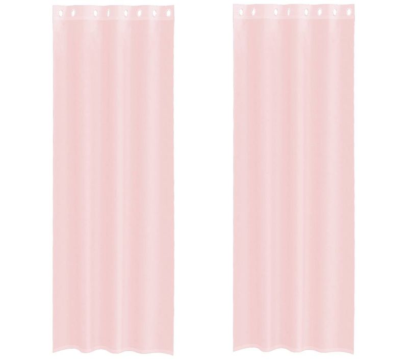 Rideaux En Voile Avec Oeillets 2 Pièces Rose Clair 140x260 Cm