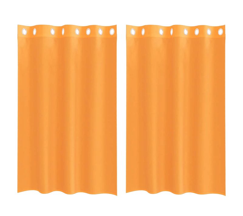 Rideaux En Voile Avec Oeillets 2 Pièces Orange 140x175 Cm