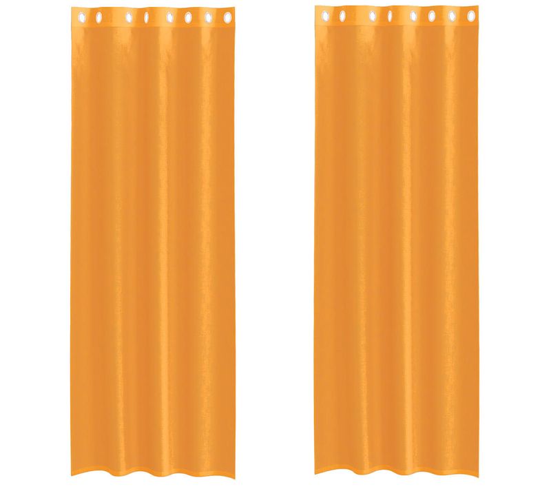 Rideaux En Voile Avec Oeillets 2 Pièces Orange 140x260 Cm