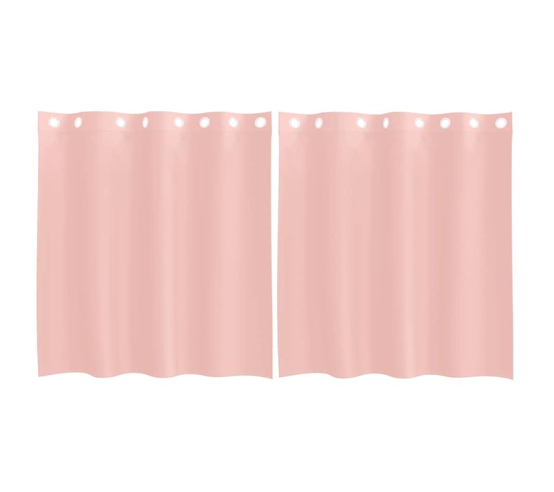 Rideaux En Voile Avec Oeillets 2 Pièces Rose 140x140 Cm