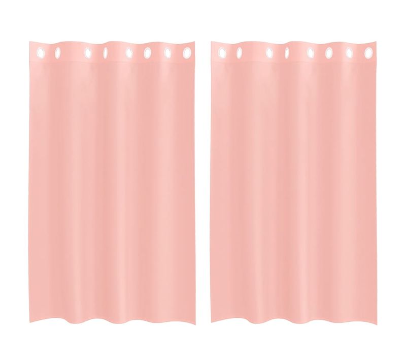Rideaux En Voile Avec Oeillets 2 Pièces Rose 140x175 Cm
