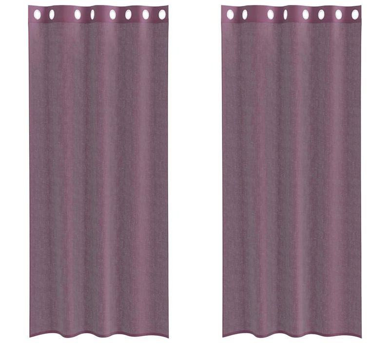 Rideaux En Voile Avec Oeillets 2 Pièces Violet 140x225 Cm
