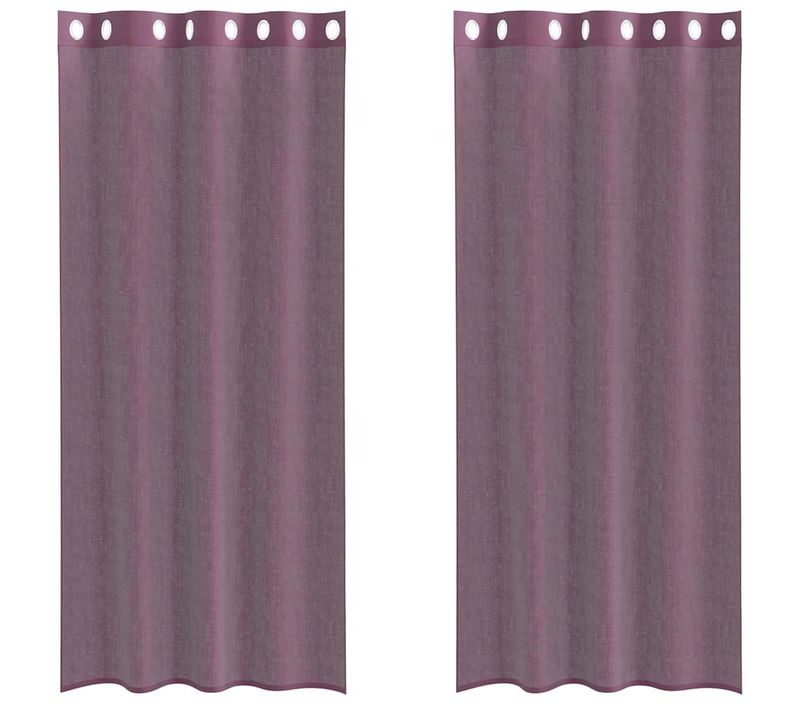 Rideaux En Voile Avec Oeillets 2 Pièces Violet 140x245 Cm