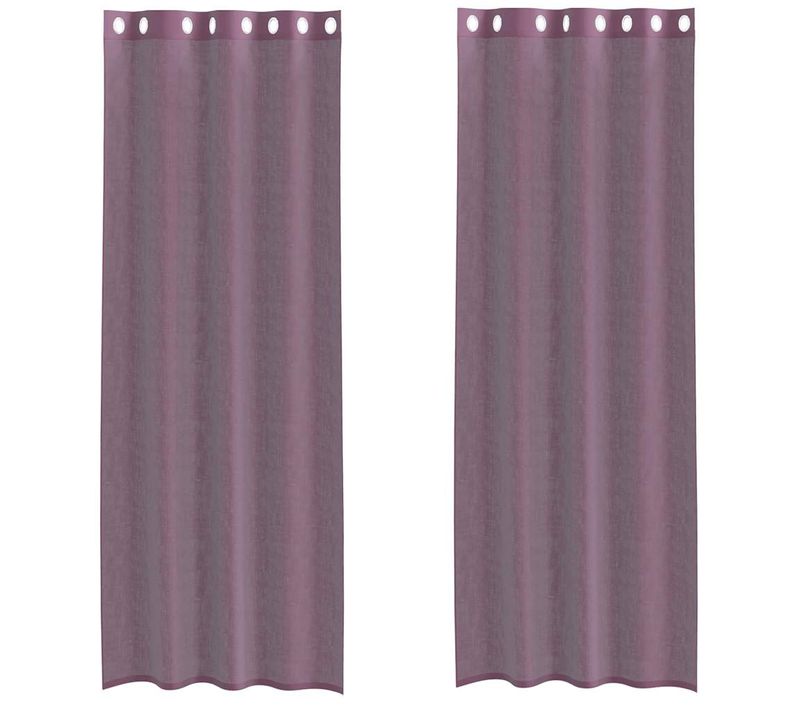 Rideaux En Voile Avec Oeillets 2 Pièces Violet 140x300 Cm