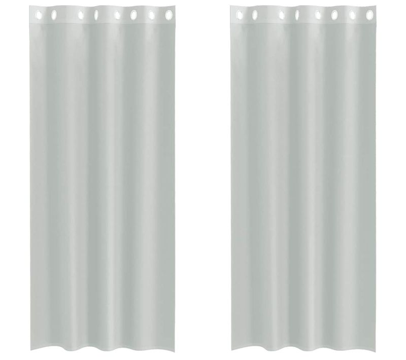 Rideaux En Voile Avec Oeillets 2 Pièces Gris Clair 140x225 Cm