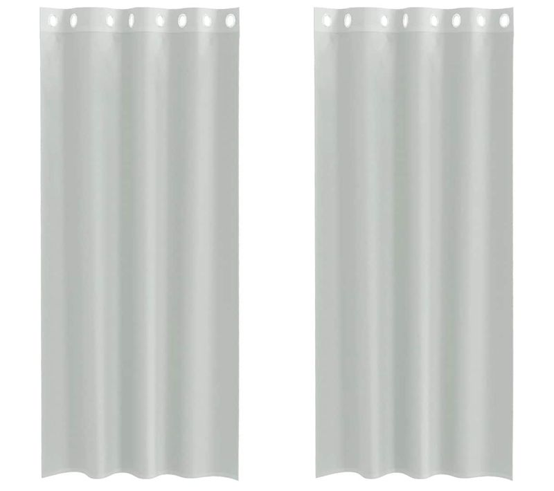 Rideaux En Voile Avec Oeillets 2 Pièces Gris Clair 140x245 Cm