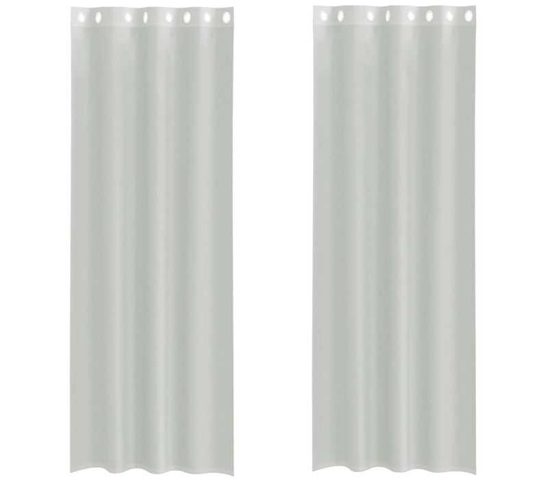 Rideaux En Voile Avec Oeillets 2 Pièces Gris Clair 140x300 Cm