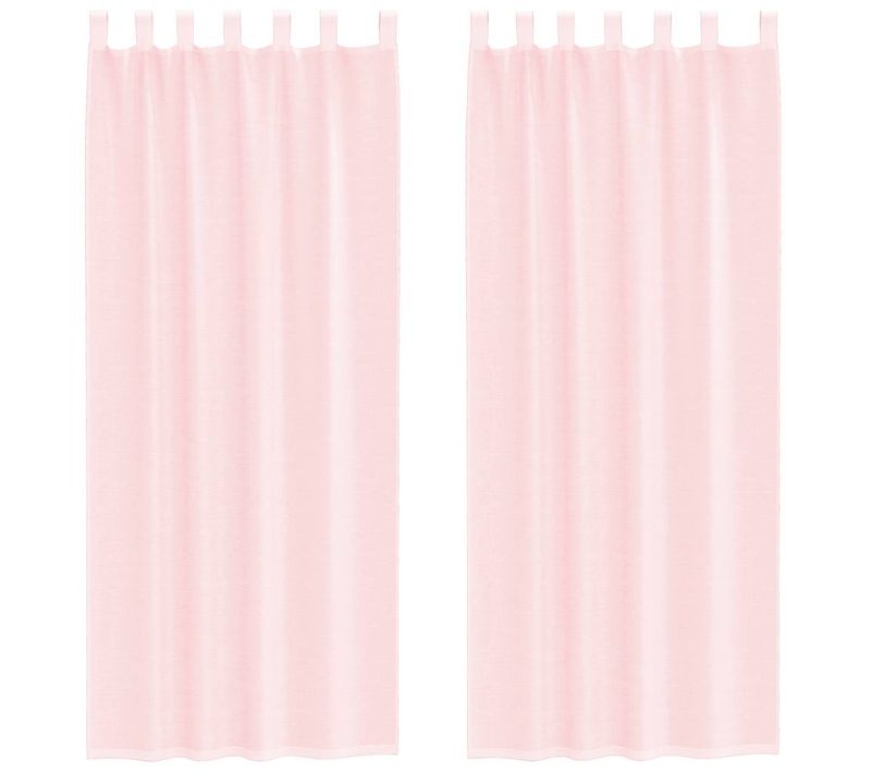 Rideaux En Voile Avec Passe-tringles 2 Pièces Rose Clair